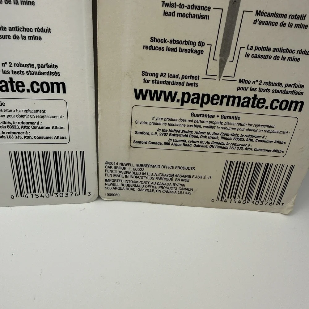 Paper Mate Sharpwriter Mechanical Pencils 0.7mm #2 Yellow Twistable 2010 NOS X2